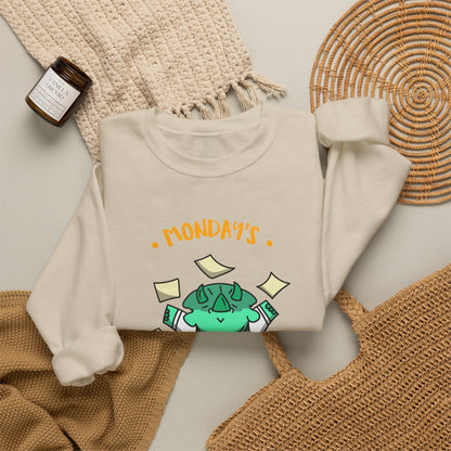 Sweatshirt — "Monday's Harshest Day of the Week" Cute Monster Graphic Crewneck