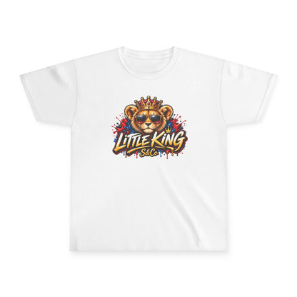 Youth Tee — "Little King" Lion Crown Kids Graphic Shirt