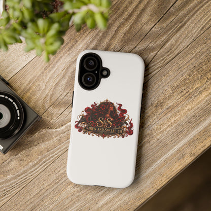 Siren & Social Co. Tough Phone Case — Red Mermaid Art Protective Cover
