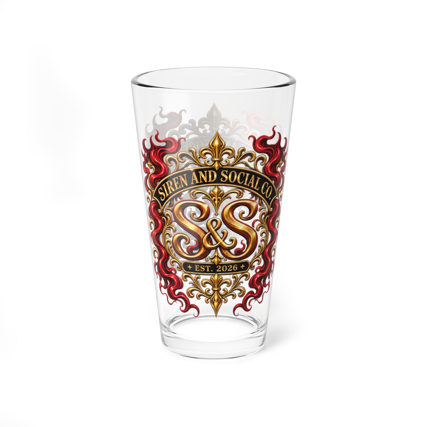 Our Brand logo now on a Mixing glass.
