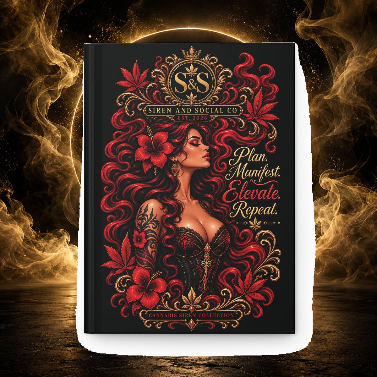 Plan. Manifest. Elevate. Repeat.Siren Cannabis Collection — Hardcover Lined Journal