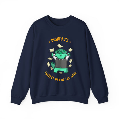 Sweatshirt — "Monday's Harshest Day of the Week" Cute Monster Graphic Crewneck