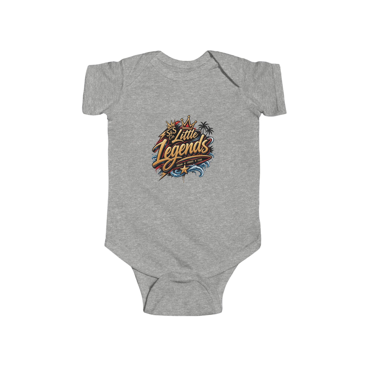 "Little Legends" Tropical Crest Baby Onesie