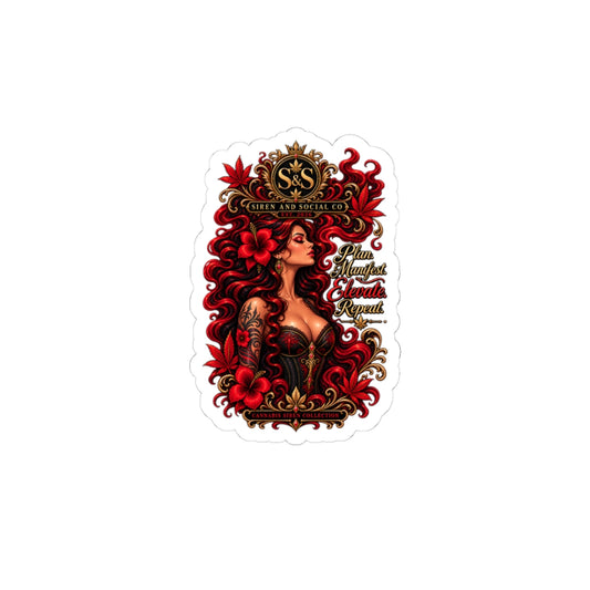 Siren & Social Redhead Emblem Sticker — Kiss-Cut Decorative Vinyl