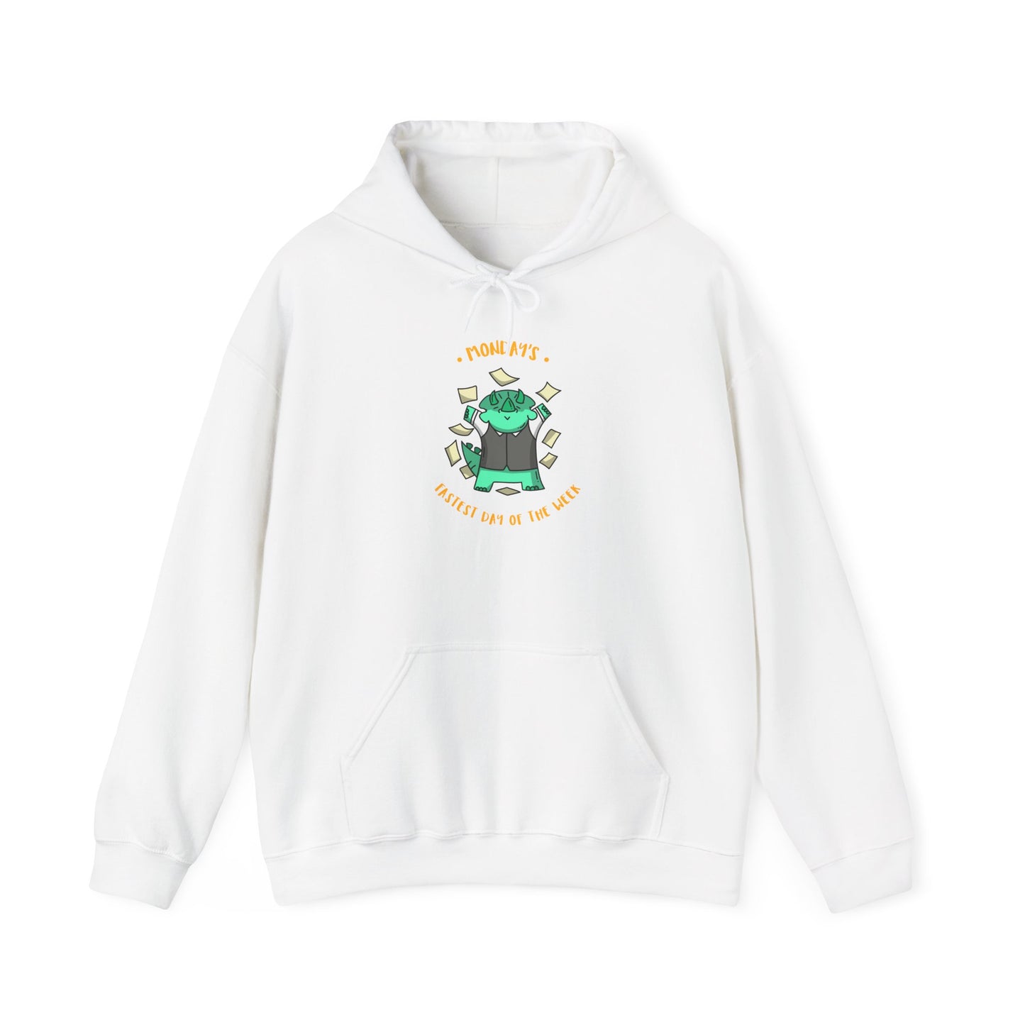 Money Monster Hoodie — Cute Green Creature Throwing Cash Graphic Sweatshirt
