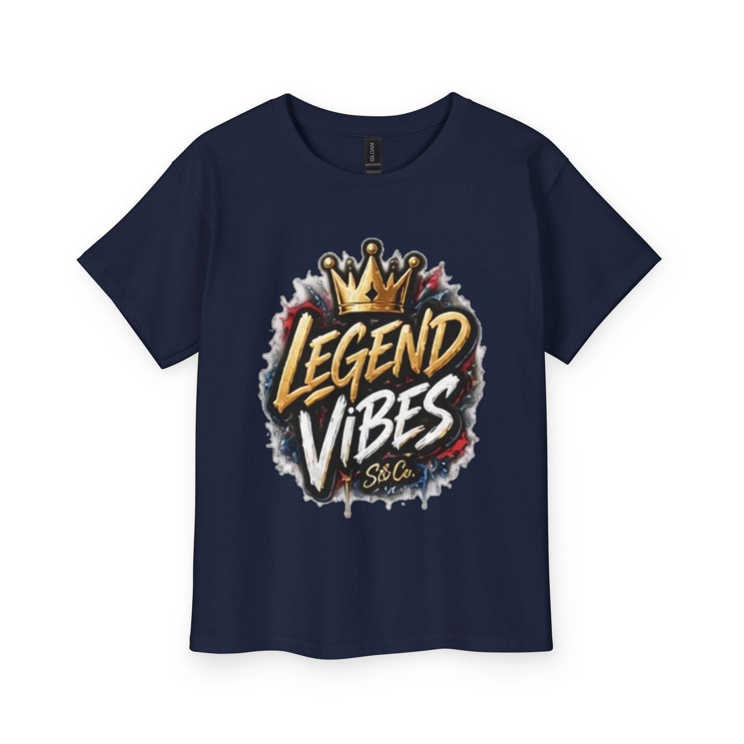 Legend Vibes Kids T‑Shirt — Youth Graphic Tee with Crown Street Art Design