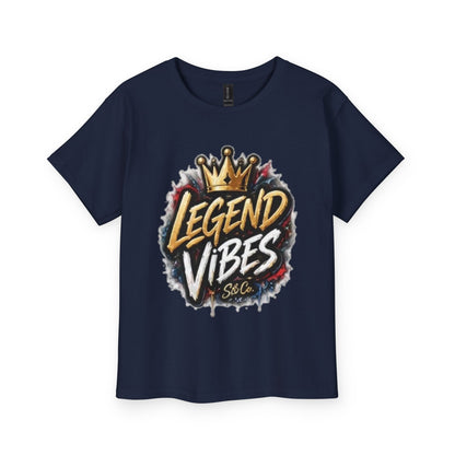 Legend Vibes Kids T‑Shirt — Youth Graphic Tee with Crown Street Art Design