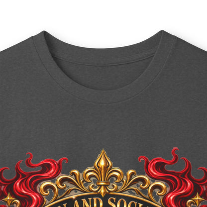 Heraldic Crest Long Sleeve Tee — 'Skin and Skull Co.' Gothic Emblem