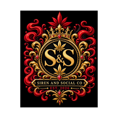 Siren & Social Co. Ornate Crest Poster — Matte Vertical Wall Art (Est. 2026)