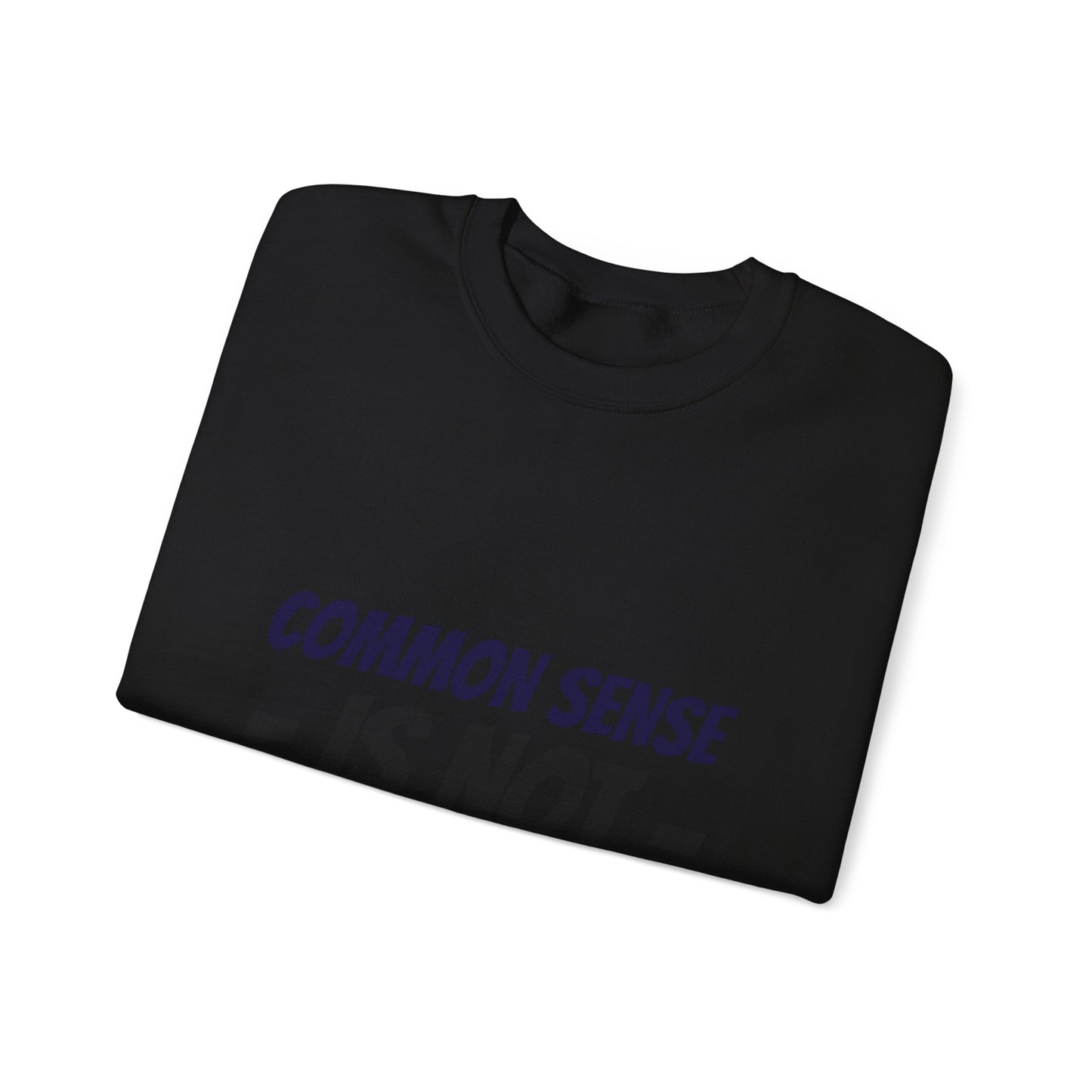 Crewneck Sweatshirt – "Common Sense Is Not That Common" Graphic Pullover