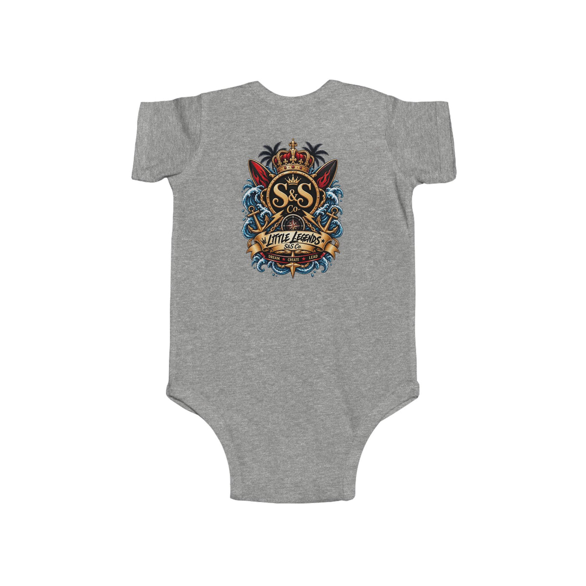 "Little Legends" Tropical Crest Baby Onesie