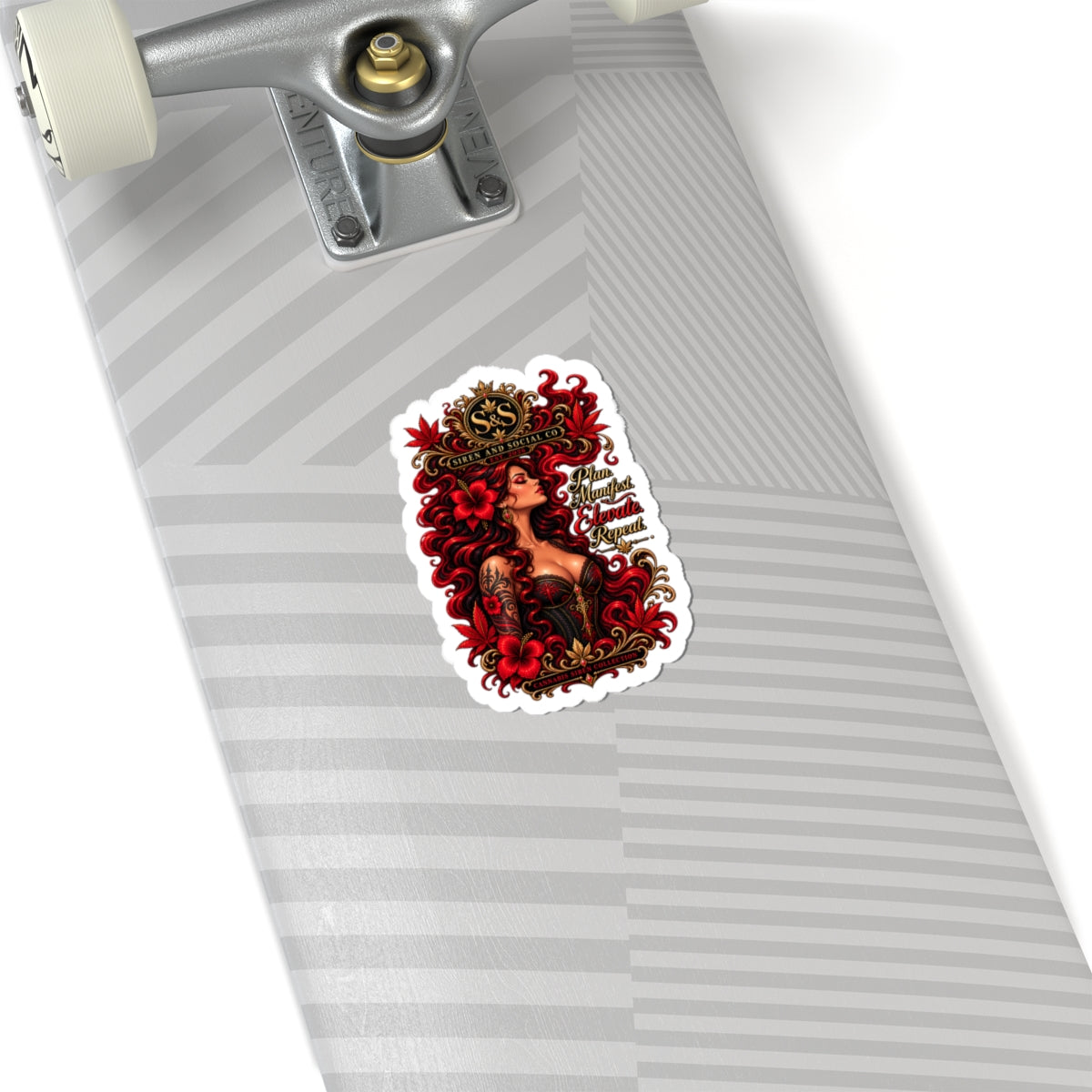 Siren & Social Redhead Emblem Sticker — Kiss-Cut Decorative Vinyl