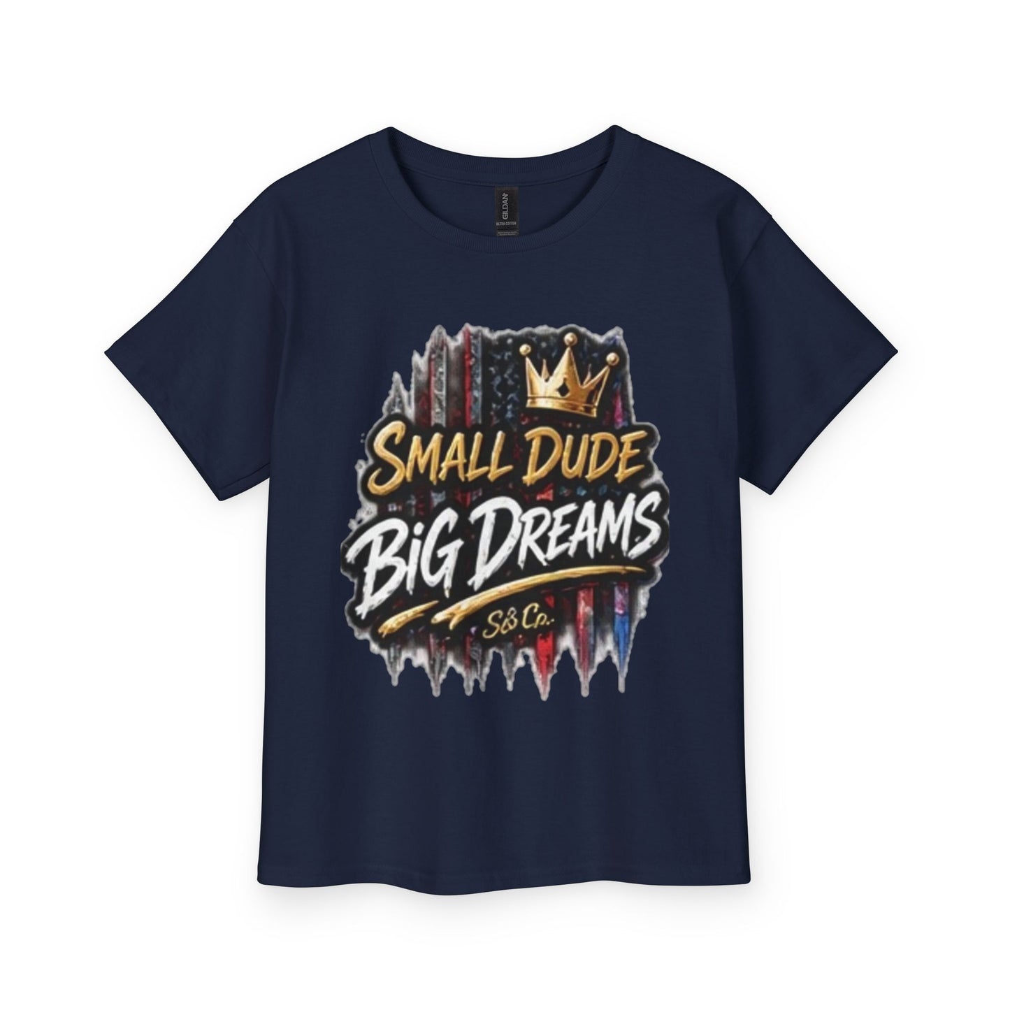 Youth Tee — "Small Dude Big Dreams" Graphic Kids T-Shirt