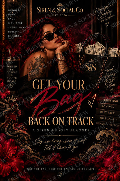 Get Your Bag Back On Track digital budget planner by Siren and Social Co.